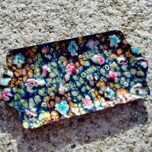 Vintage Mid Century Modern Enamel on Copper Millefiori Tray